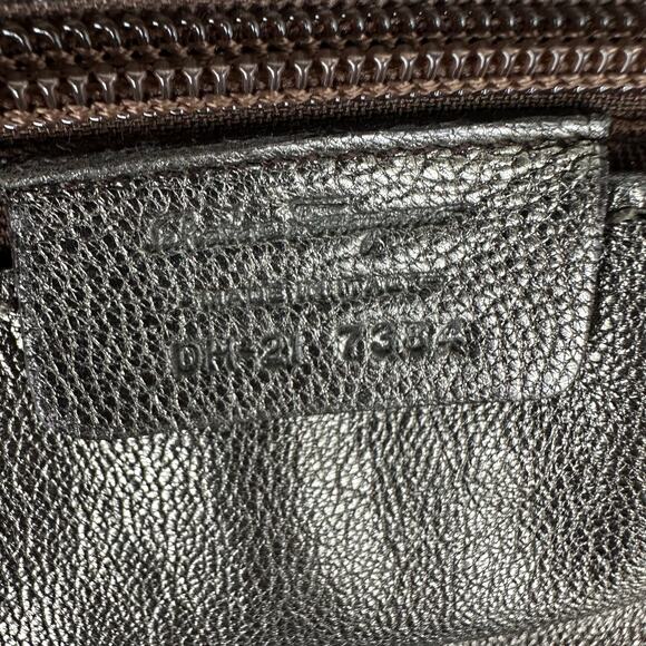 Salvatore Ferragamo Authentic Womens Bronze Leather Lock Closure Shoulder Bag - Picture 7 of 9